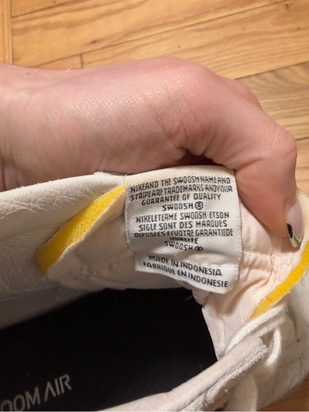 Nike SB Blazers Off-White Suede Mid-Top Sneakers with Black Swoosh - Picture 6 of 7